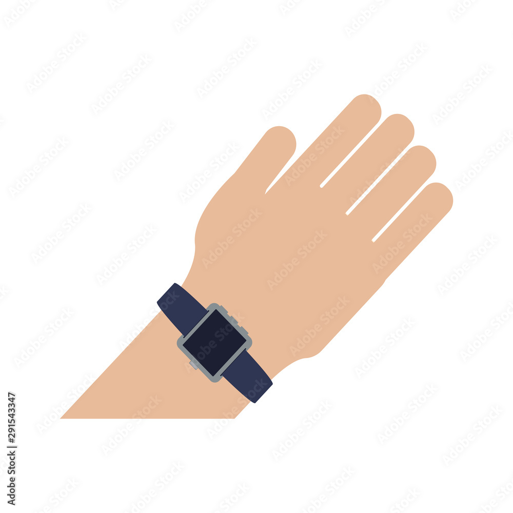 hand with smart watch technology hand with smart watch technology
