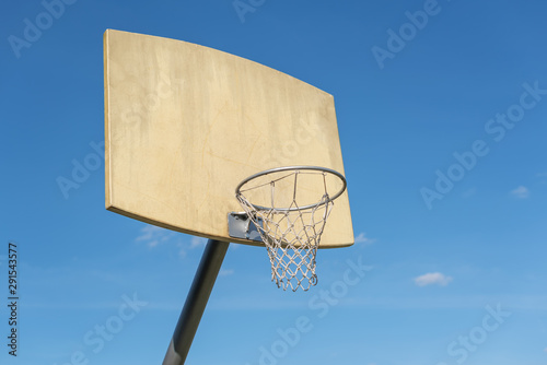 Amator basketball hoop in the open air.