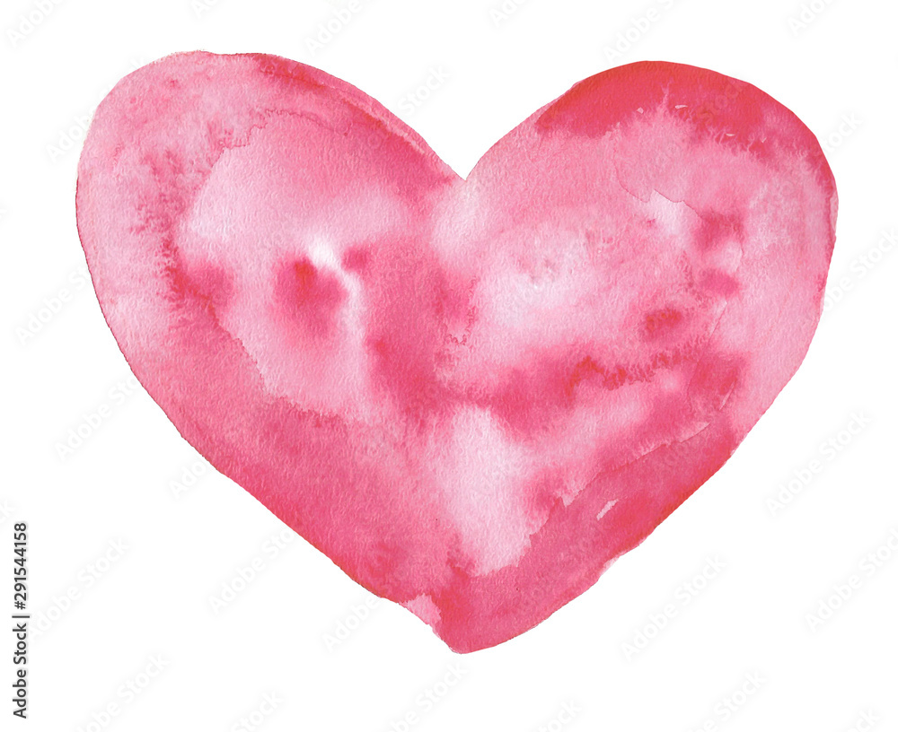 watercolor cute pink heart