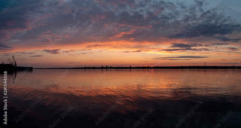 sunset over the riva Kama sunset over the riva Kama