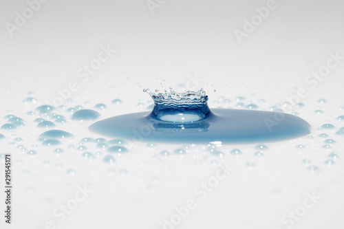 water splash with reflection, isolated on white background