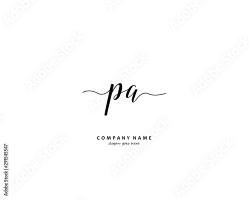 PA Initial handwriting logo vector 