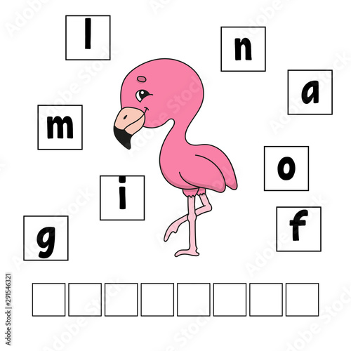Words puzzle. Education developing worksheet. Learning game for kids. Activity page. Puzzle for children. Riddle for preschool. Simple flat isolated vector illustration in cute cartoon style.