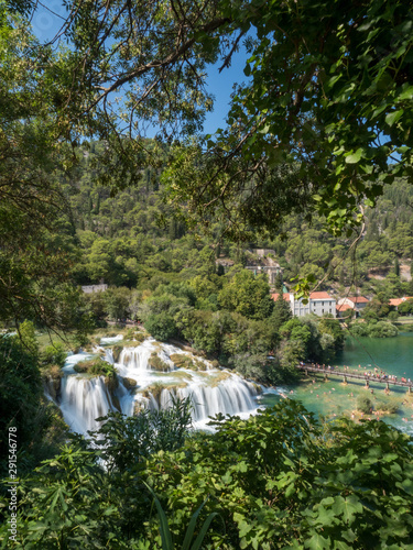 Croatia, Europe, august 2019: Beautiful Skradinski Buk Waterfall In Krka National Park - Dalmatia