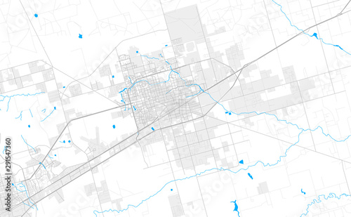 Rich detailed vector map of Midland, Texas, USA