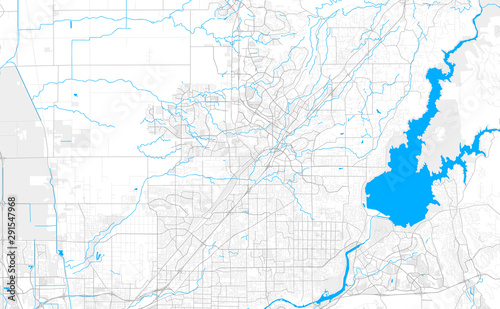 Rich detailed vector map of Roseville, California, USA photo