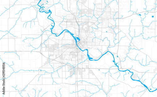 Rich detailed vector map of Cedar Rapids, Iowa, USA photo