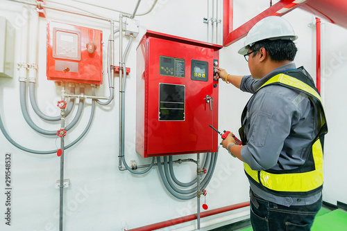 Engineer check generator pump controller for water sprinkler piping and fire protection system.