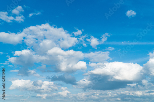 Photography panorama of sunset blue sky with cirrus clouds