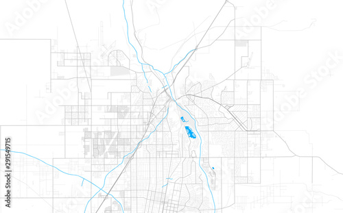 Rich detailed vector map of Victorville, California, USA