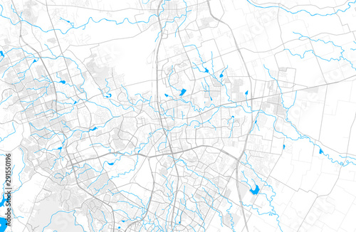 Rich detailed vector map of Round Rock, Texas, USA
