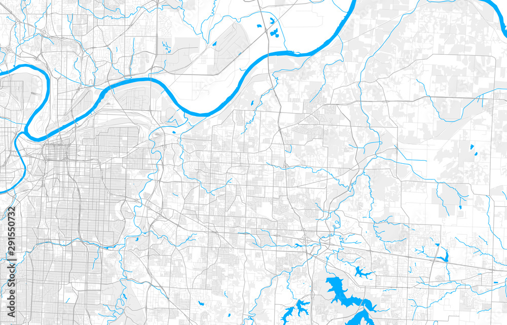 Fototapeta premium Rich detailed vector map of Independence, Missouri, USA