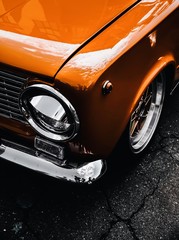 Poster Zwart Oranje klassieke oldtimer auto  © Alexey