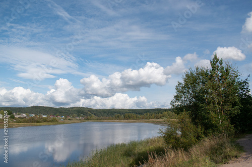 landscape with lake and clouds