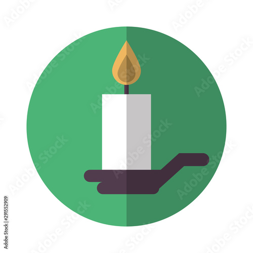 paraffin candle halloween isolated icon