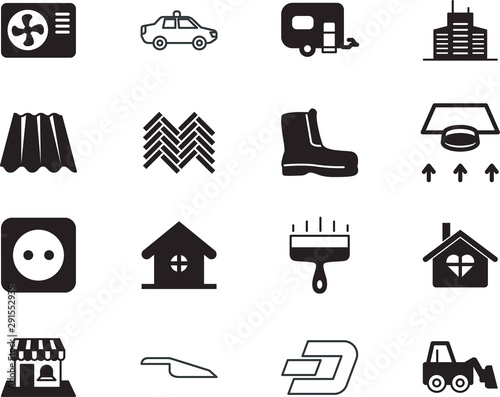 home vector icon set such as: hiking, decorative, protect, scoop, tractor, caravan, parquet, service, knife, carpentry, recreation, autonomous, hygiene, bitcoin, exchange, blockchain, volt, panel