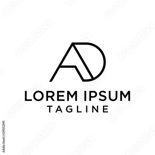 AD,DA, letters logo monogram design vector