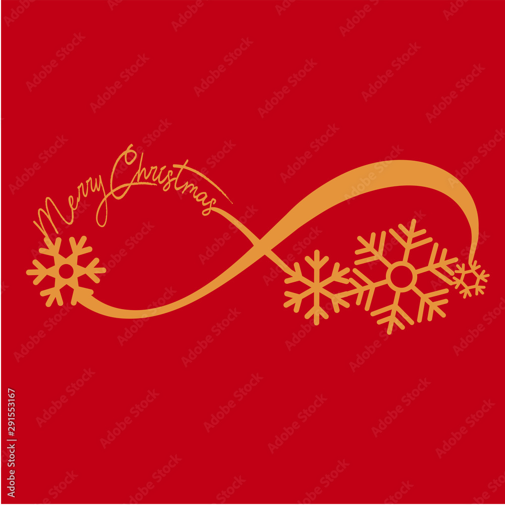 Modern, Merry Christmas, Winter, Infinity, Sign, Illustration background