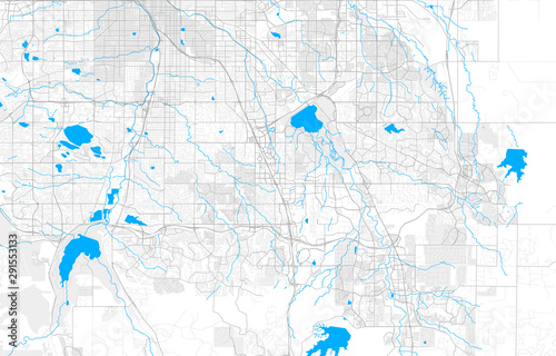 Rich detailed vector map of Centennial, Colorado, USA