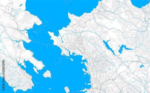 Rich detailed vector map of Richmond, California, USA
