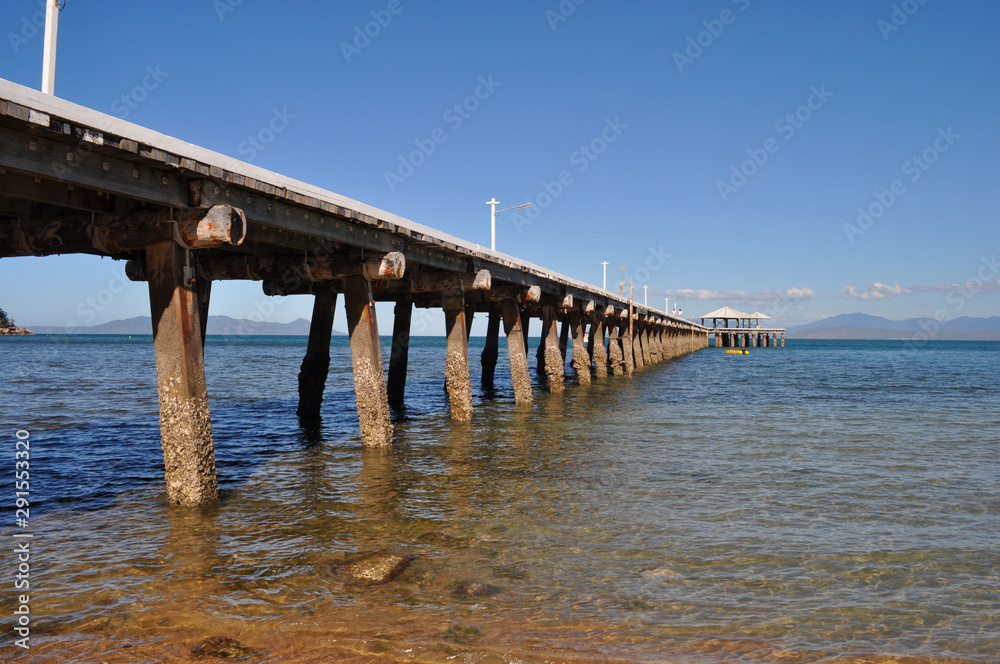  Jetty disappearing into the distance, Picnic Bay, Magnetic Island, Queensland, Australia