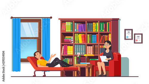 Man talking about mental problems to therapist