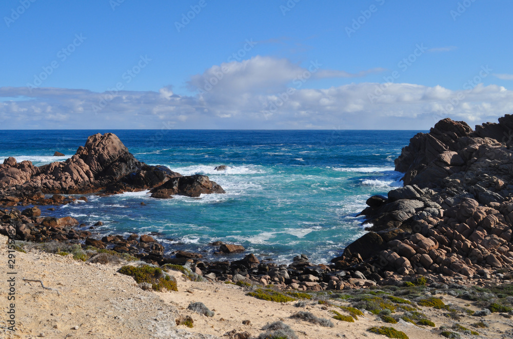 Beautiful and dramatic rocky coastal scenery near Sugarloaf Rock, Cape Naturaliste, Western Australia, Australia