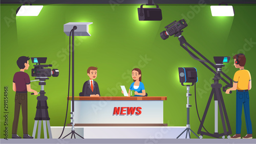 TV live news show host video interview