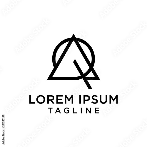 Initial letter logo AQ,  QA,  logo template