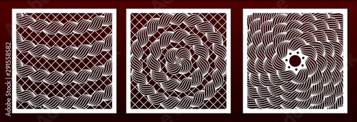 Laser cut pamels template, abstract geometric pattern.