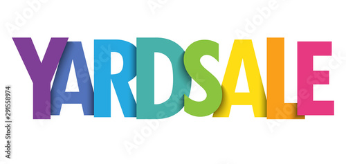 YARD SALE colorful vector typography banner