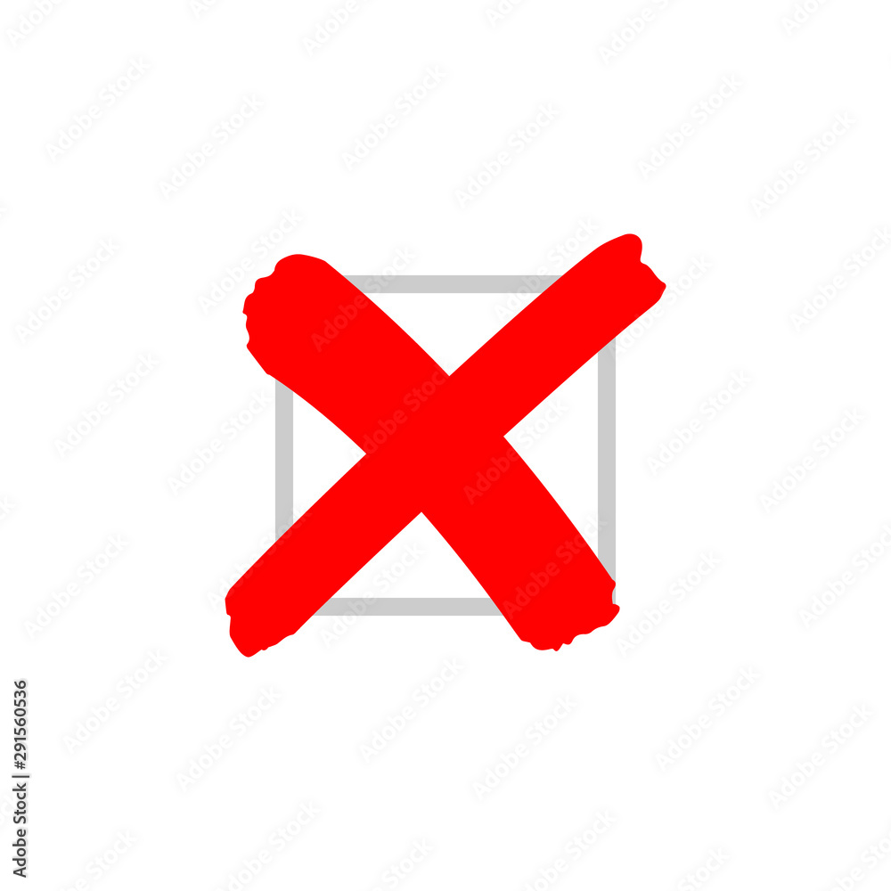 Cross sign or x mark icon. No symbol