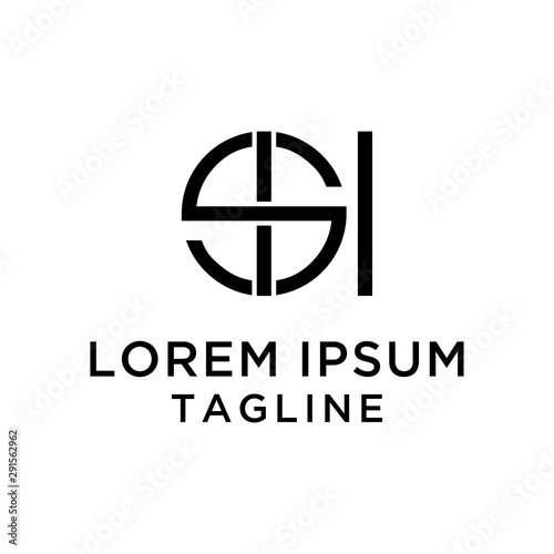 initial letter SH logo template