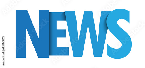 NEWS blue gradient typography banner