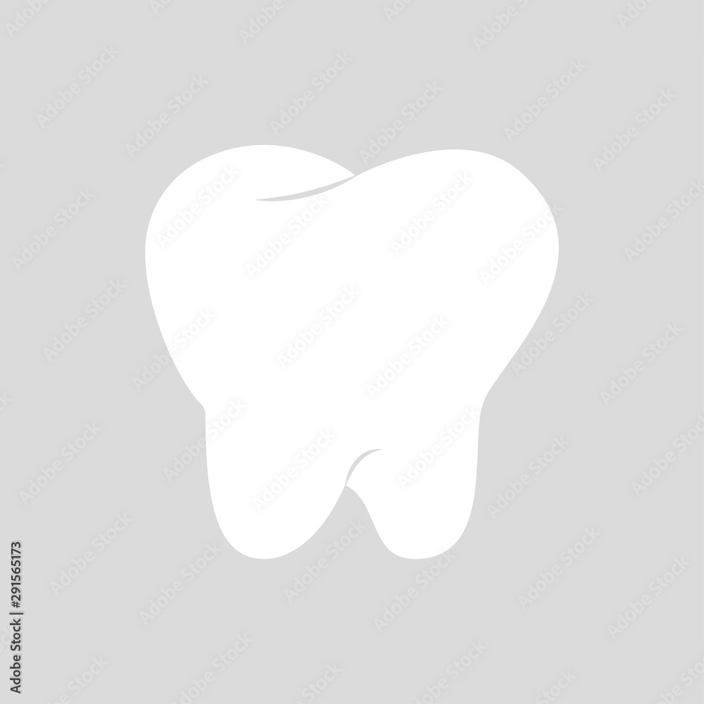 Tooth icon isolated on white background. Medical concept. Dental care. Vector flat design Tooth icon isolated on white background. Medical concept. Dental care. Vector flat design