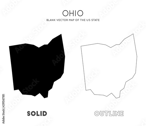 Ohio map. Blank vector map of the US State. Borders of Ohio for your infographic. Vector illustration.