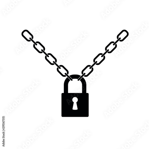chain with lock icon. security icon