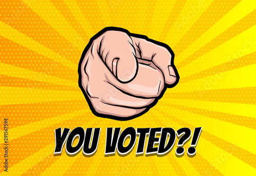 Finger motivated to vote in USA 2020