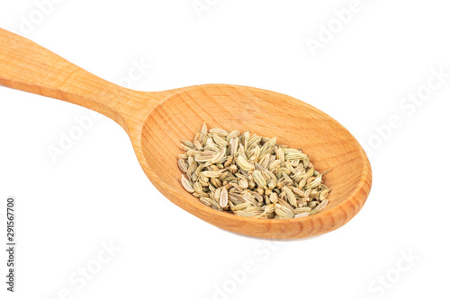 Dry fennel in spoon