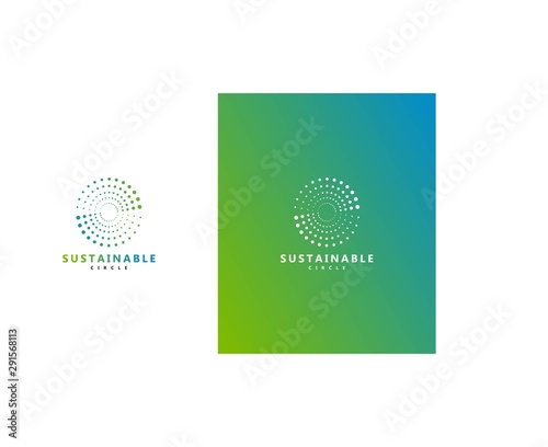 Modern logo design that represent the dots and circle, technology, sustainability/Science, PowerEnergy, EPS10 - Vector.