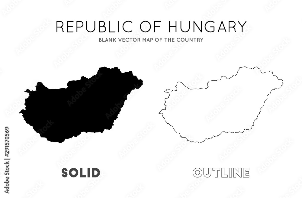 Hungary Map Blank Vector Map Of The Country Borders Of Hungary For Your Infographic Vector 