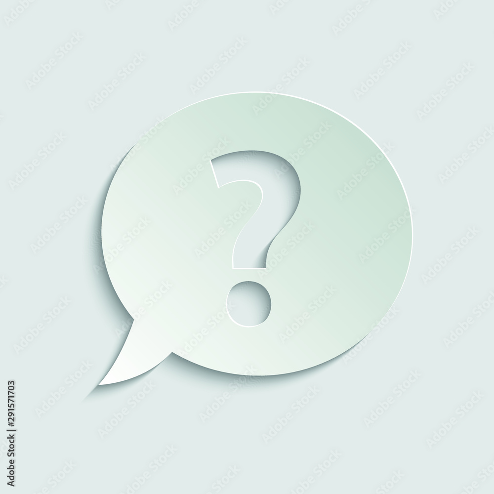 Question icon. line style. Help speech bubble symbol. Chat symbol with the Question icon. Vector icon for web site design, app. paper icon with shadow Question icon. line style. Help speech bubble symbol. Chat symbol with the Question icon. Vector icon for web site design, app. paper icon with shadow