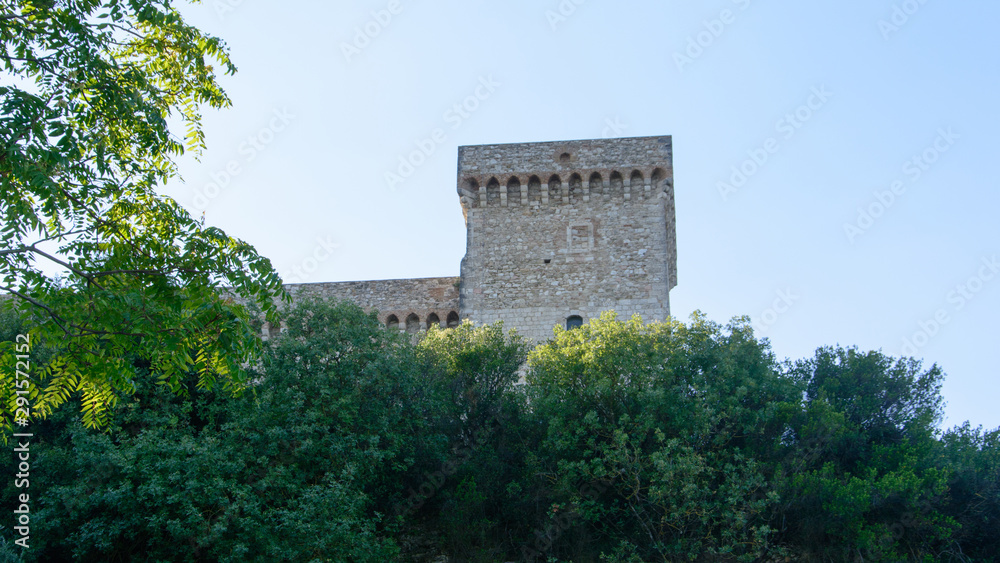 view of the rock of narni or fortress albornoz italy