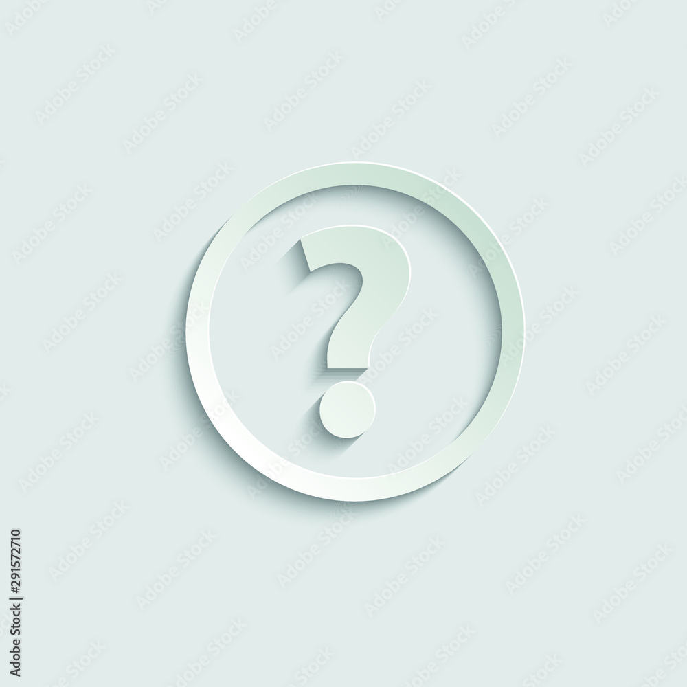 Question icon. Help icon. paper icon with shadow Question icon. Help icon. paper icon with shadow