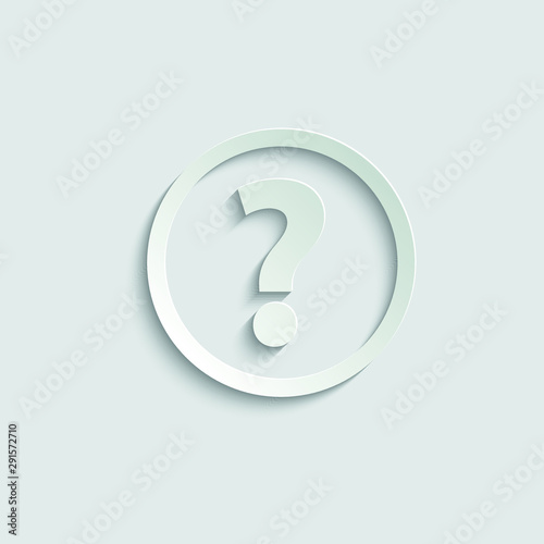  Question icon.  Help icon.  paper icon  with shadow 