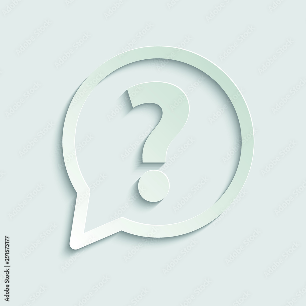 Question icon. line style. Help speech bubble symbol. Chat symbol with the Question icon. Vector icon for web site design, app. paper icon with shadow Question icon. line style. Help speech bubble symbol. Chat symbol with the Question icon. Vector icon for web site design, app. paper icon with shadow