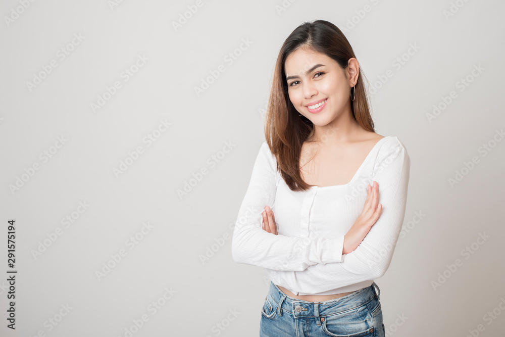 portrait of beautiful woman on white background portrait of beautiful woman on white background