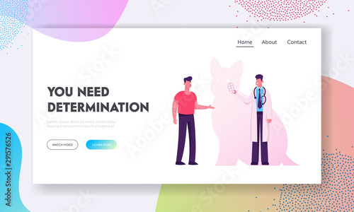 Allergy on Cats Wool Concept for Website Landing Page. Sick Patients with Body Rash Visiting Doctor. Allergen Drugs Pharmacy Therapy and Tissue Help Web Page Banner. Cartoon Flat Vector Illustration