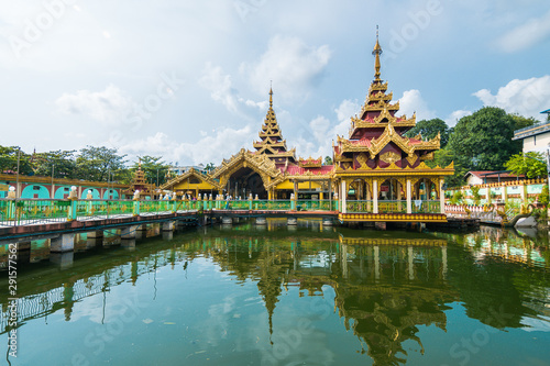 beautiful pavilion at yangon city, myanmar