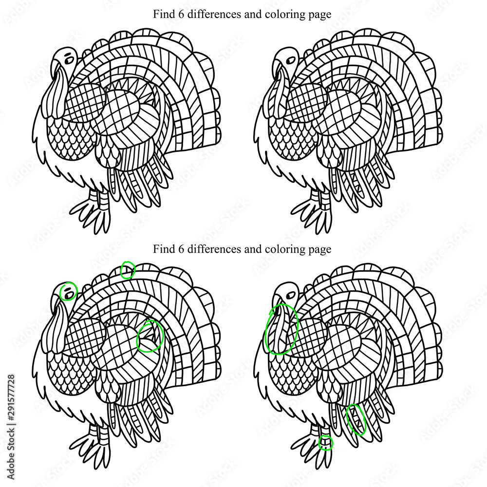 Turkey bird kids puzzle. Thanksgiving day simple puzzle for kids